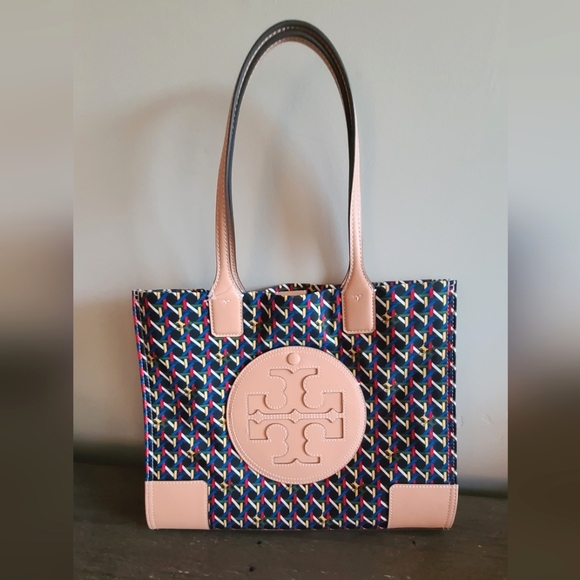 Tory Burch Handbags - Tory Burch Printed Ella Small Tote Basketweave Limited Edition NEW